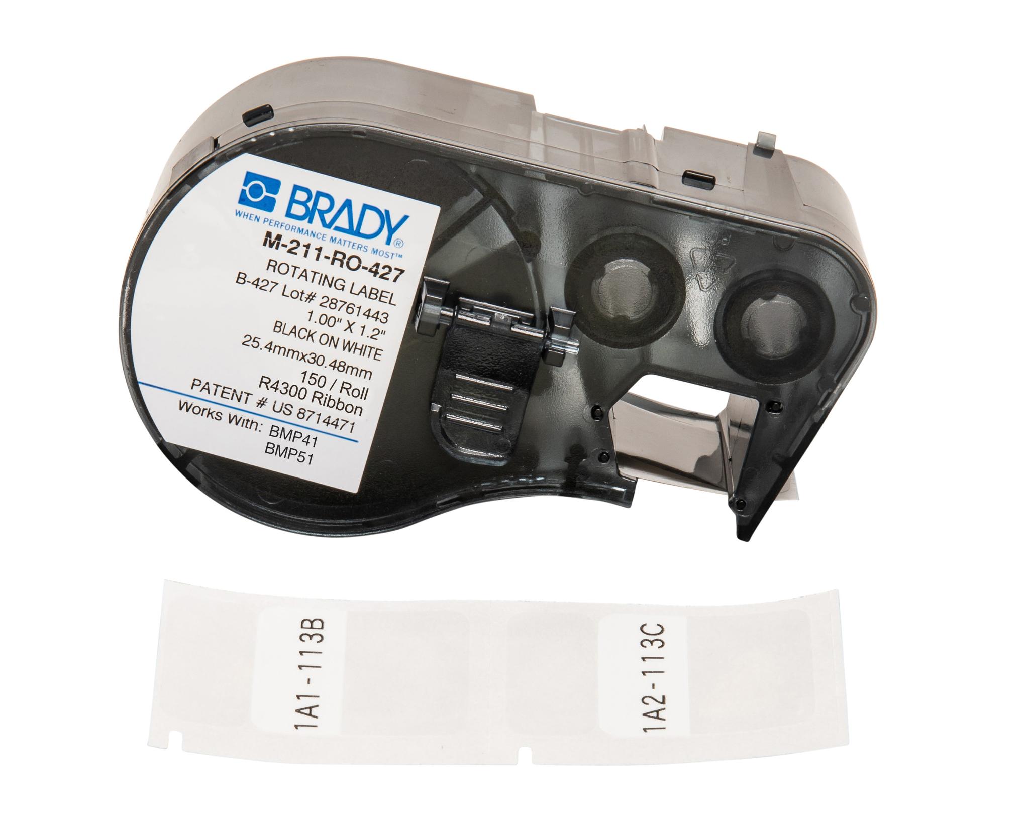 Produktfoto 1 von Brady B-427 Self-laminating Vinyl Etikett Schwarz für BMP41 Label Printer, BMP51/BMP53 Label Printer auf