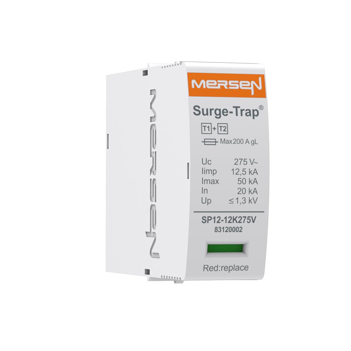 Produktfoto 1 von Mersen STPT12 Überspannungsschutzgerät Mersen SPD-Ersatzpatrone Typ 1+2 12.5kA 175 V ac, Steckanschluss, -40°C→+80°C