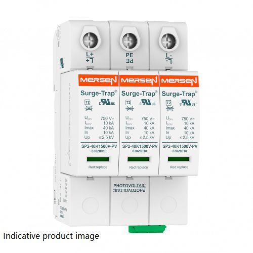 Produktfoto 1 von Mersen STPT2 Überspannungsschutzgerät Mersen SPD-Ersatzpatrone Typ 2 40kA 530 V ac, Steckanschluss, -40°C→+85°C