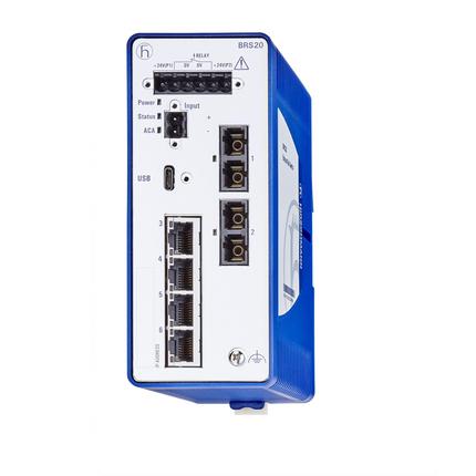 Hirschmann BOBCAT Ethernet-Switch, 6 x RJ45 / 1000 → 2500Mbit/s, bis 30km für DIN-Schienen, 12 → 24V dc