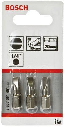 Bosch SL5.5 Schlitz Schraubbit, Schraubeinsatz, 3-teilig