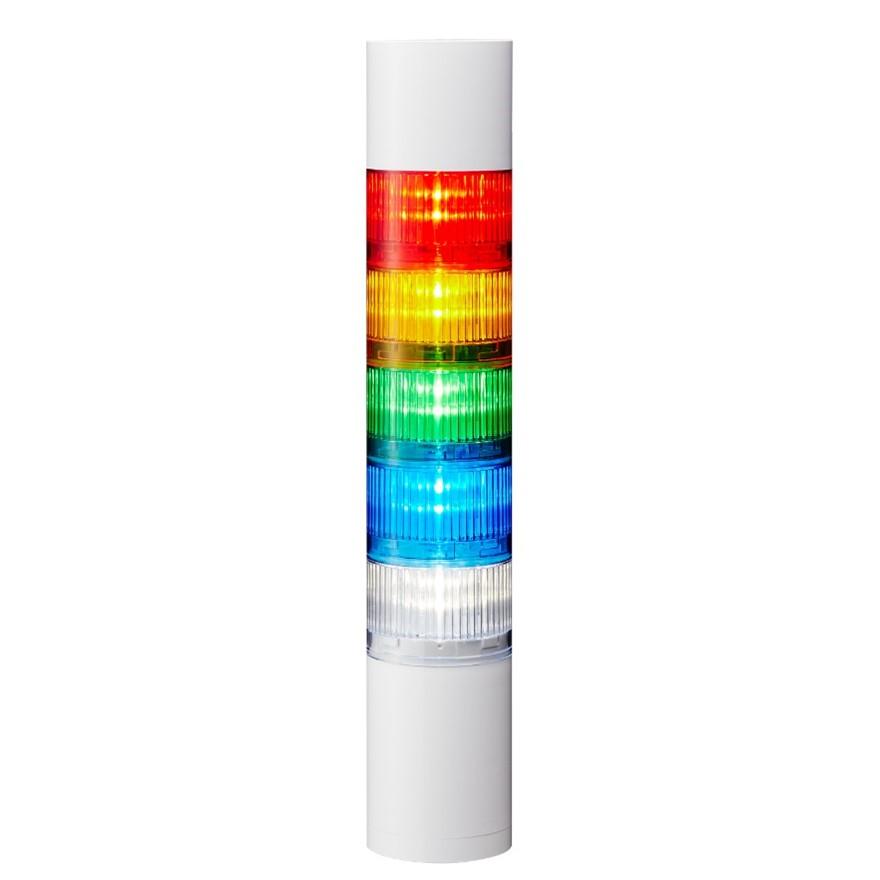 Produktfoto 1 von Patlite LR6 LED Signalturm 5-stufig mehrfarbig LED Rot/Gelb/Grün/Blau/Transparent + Summer Blitz, Dauer 333.5mm