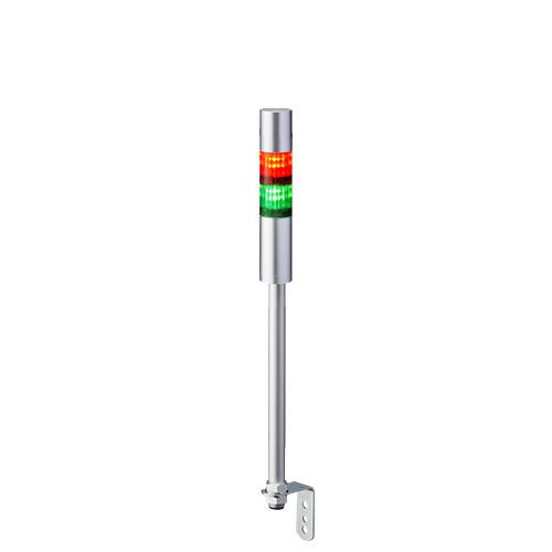 Produktfoto 1 von Patlite LR4 LED Signalturm 2-stufig mehrfarbig LED Rot/Grün + Summer Blitz, Dauer 498.5mm Multifunktion