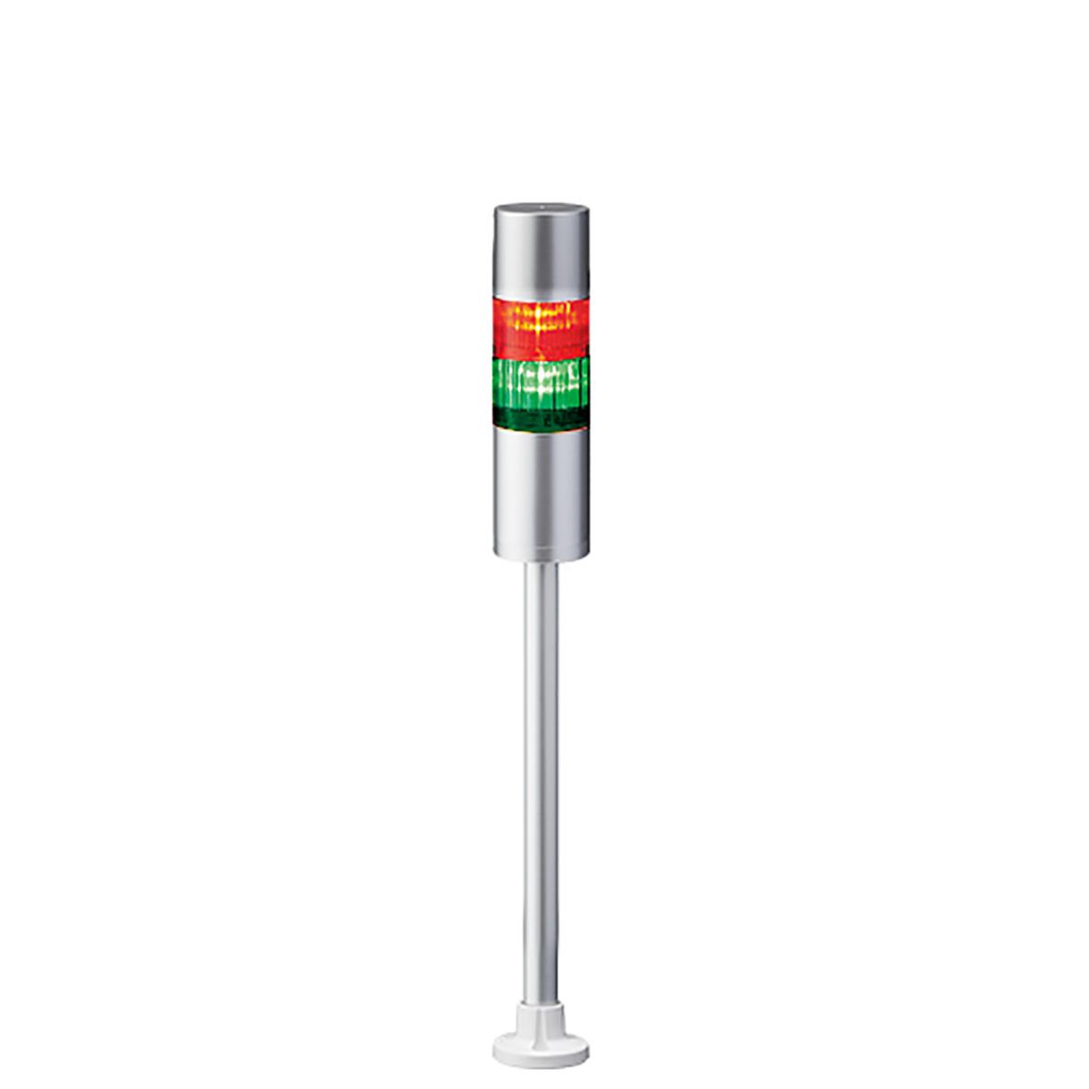 Produktfoto 1 von Patlite LR6 LED Signalturm 2-stufig mehrfarbig LED Rot/Grün + Summer Blitz, Dauer 503.5mm Multifunktion