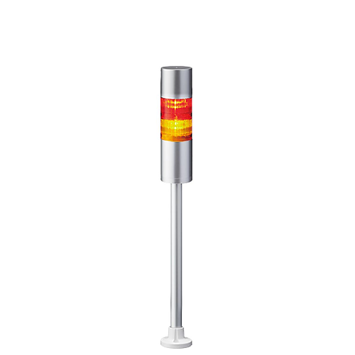 Produktfoto 1 von Patlite LR6 LED Signalturm 2-stufig mehrfarbig LED Rot/Gelb + Summer Blitz, Dauer 503.5mm Multifunktion