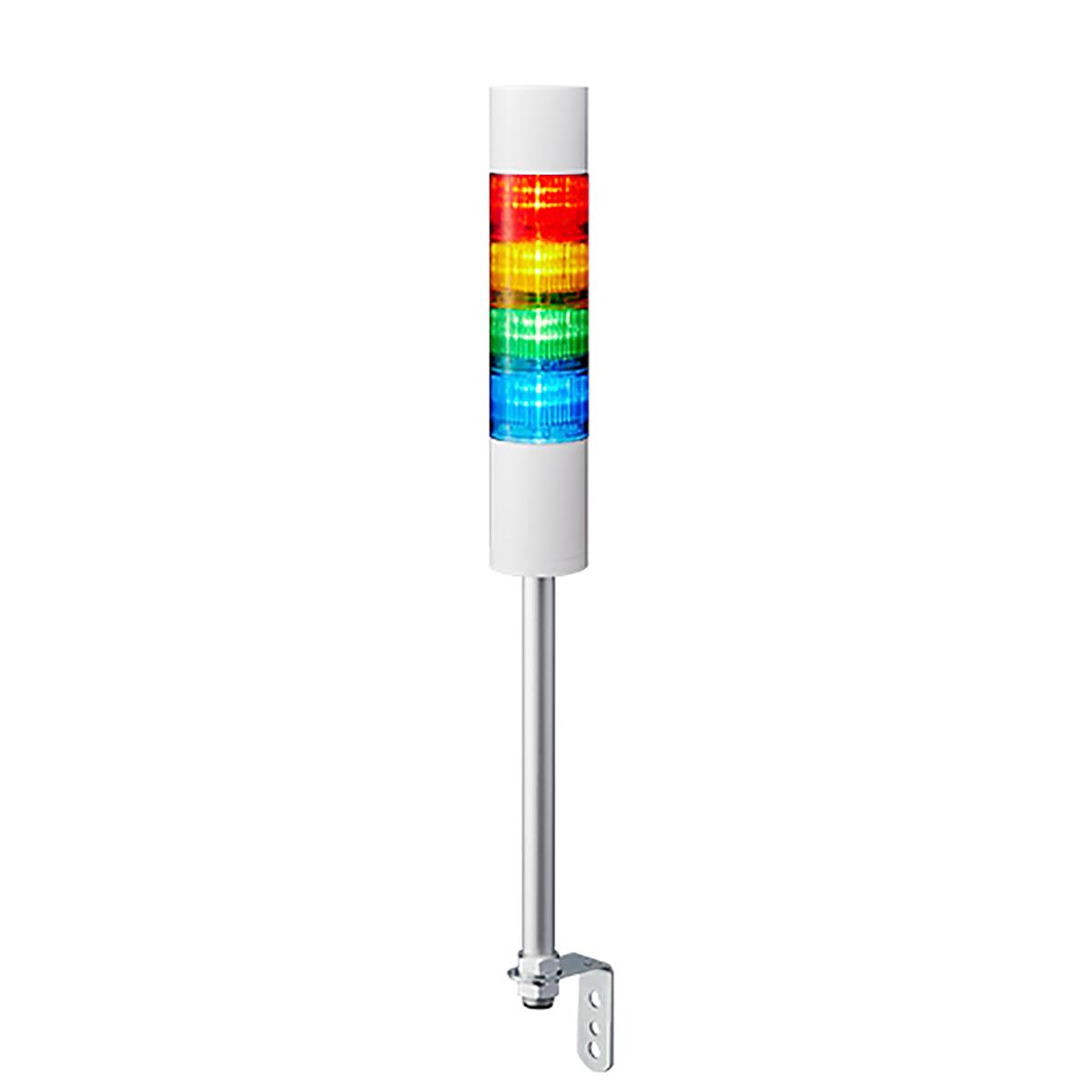 Produktfoto 1 von Patlite LR6 LED Signalturm bis 4-stufig mehrfarbig LED Rot/Gelb/Grün/Blau + Summer Blitz, Dauer 578.5mm Multifunktion