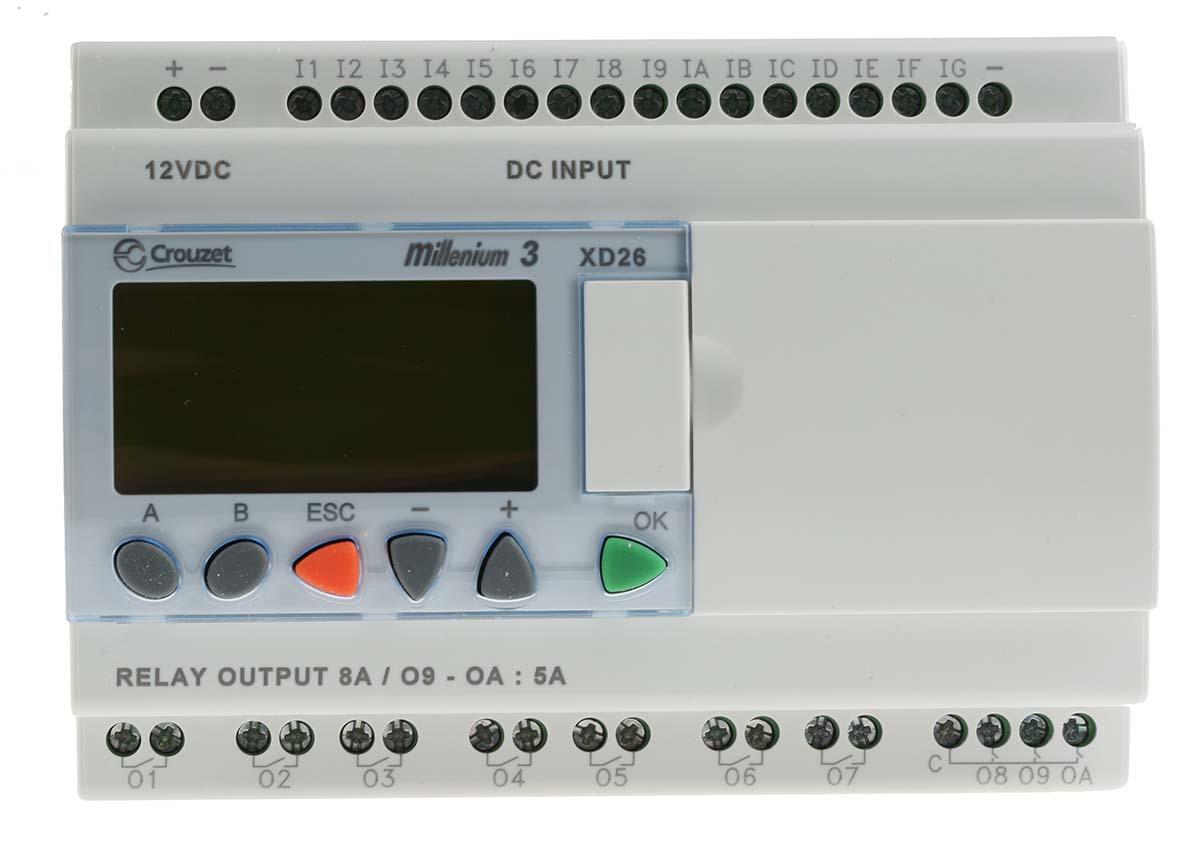 Produktfoto 1 von Crouzet Millenium 3 Logikmodul, 16 Eing. Relais Ausg.Typ Analog, digital Eing.Typ 12 V dc