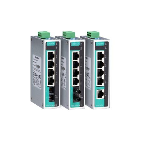 Produktfoto 1 von MOXA Unmanaged Ethernet Switch, 4 x RJ45 / 100Mbit/s, bis 5km, 9.6 → 60V dc