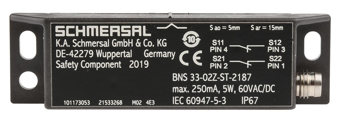 Produktfoto 1 von Schmersal BNS33 BNS33 M8 Sicherheitsschalter aus Kunststoff 60V ac/dc, Kodierschalter