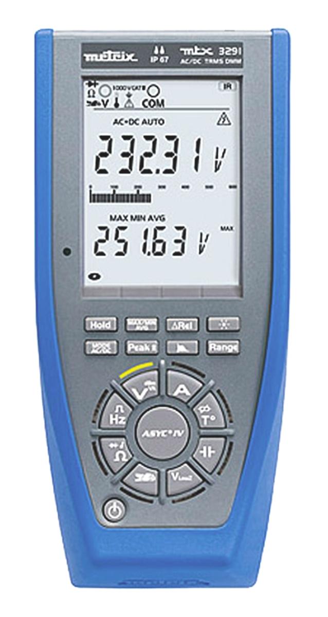 Produktfoto 1 von Metrix MTX 3291 HandDigital USB Multimeter, CAT III, CAT IV 1000V ac / 20A ac, 60MΩ