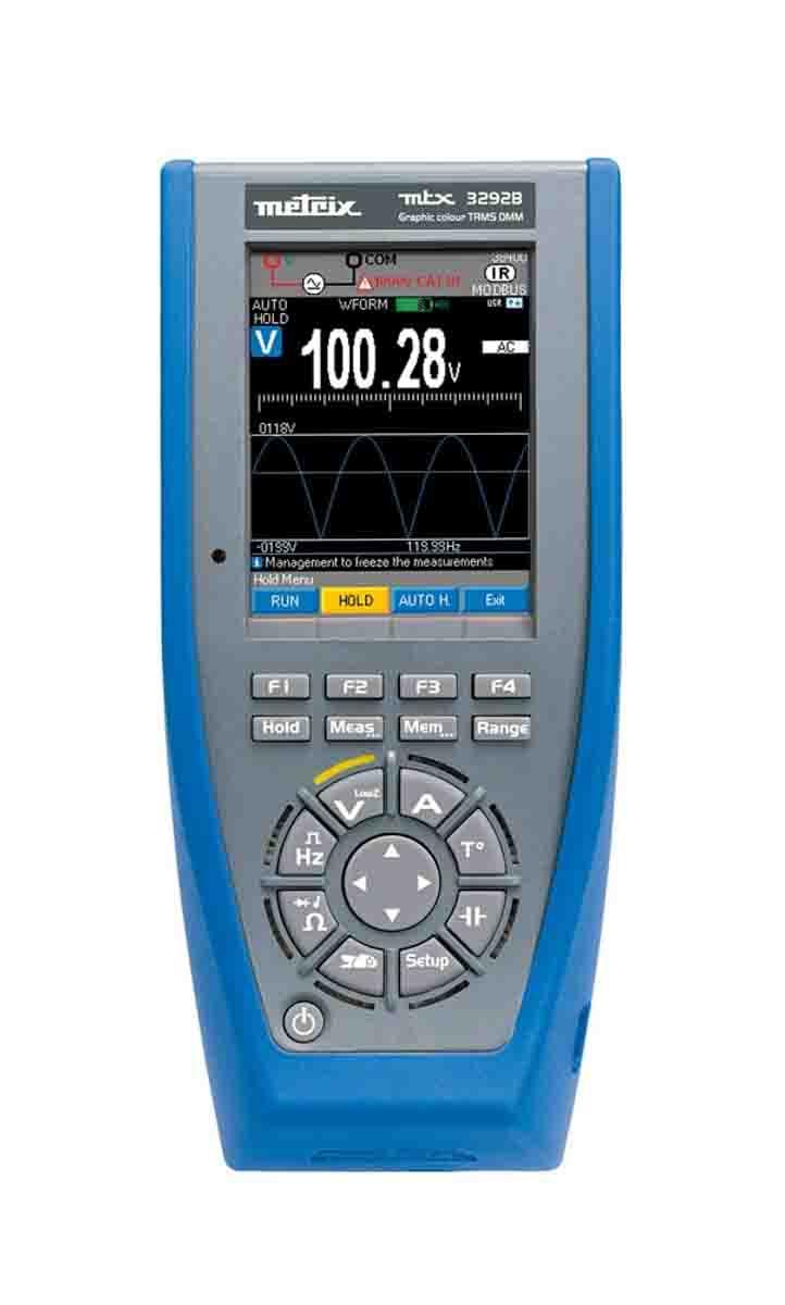 Metrix MTX 3292B HandDigital Multimeter, CAT III, CAT IV 1000V ac / 10A ac, 100MΩ