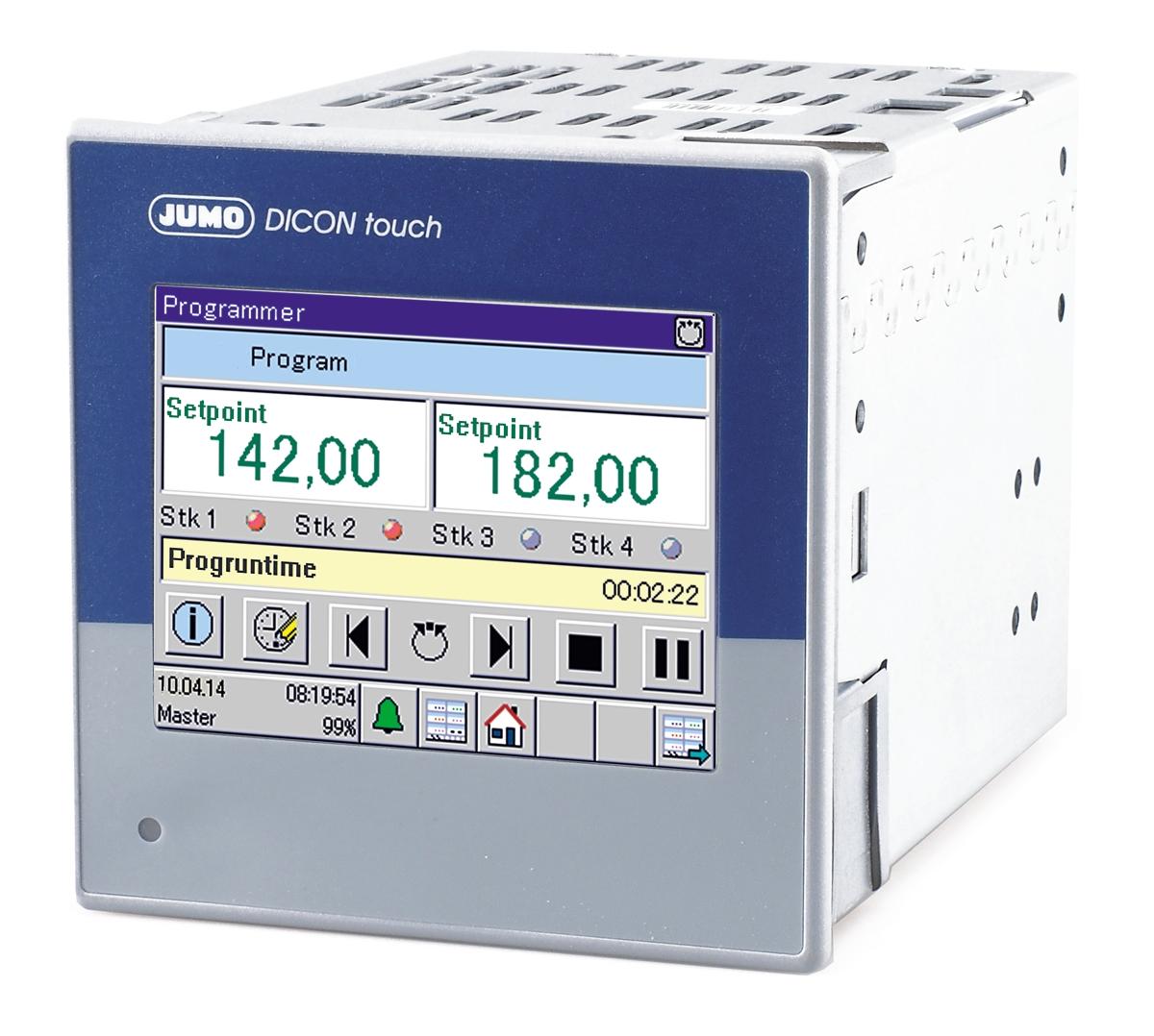 Produktfoto 1 von Jumo DICON Touch PID Temperaturregler, 2 x Relais Ausgang, 110 → 240 V ac, 96 x 96mm