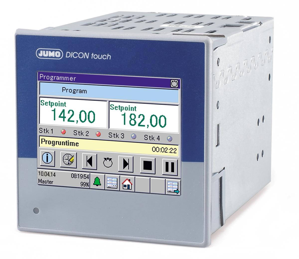 Produktfoto 1 von Jumo DICON Touch PID Temperaturregler, 2 x Relais Ausgang, 20 → 30 V ac/dc, 96 x 96mm