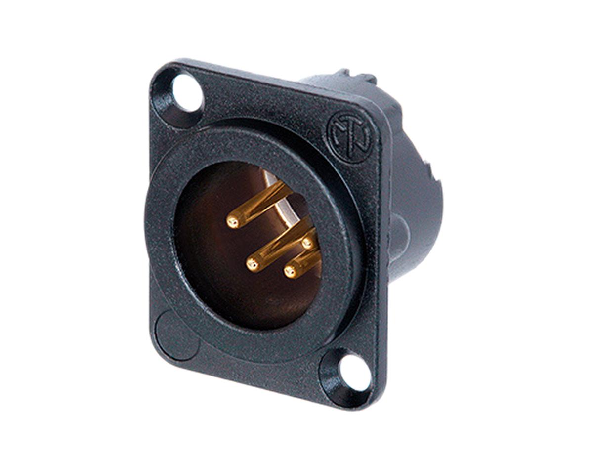 Neutrik Stecker gerade 4-polig Kabelmontage vergoldet Schwarz XLR-Steckverbinder, 50 V