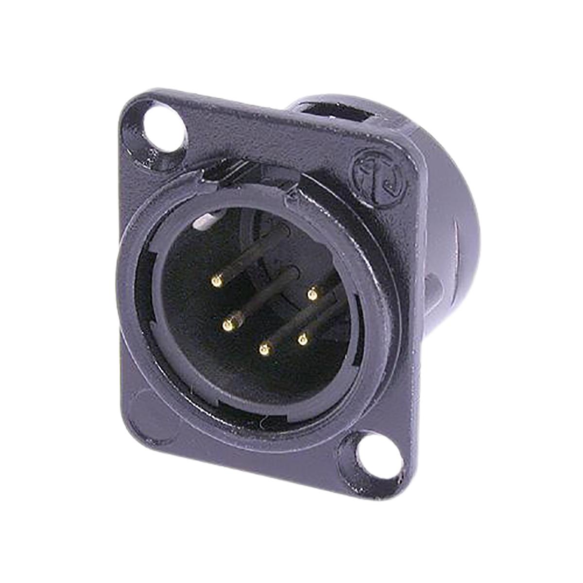 Neutrik Stecker gerade 5-polig Tafelmontage vergoldet Schwarz XLR-Steckverbinder, 50 V