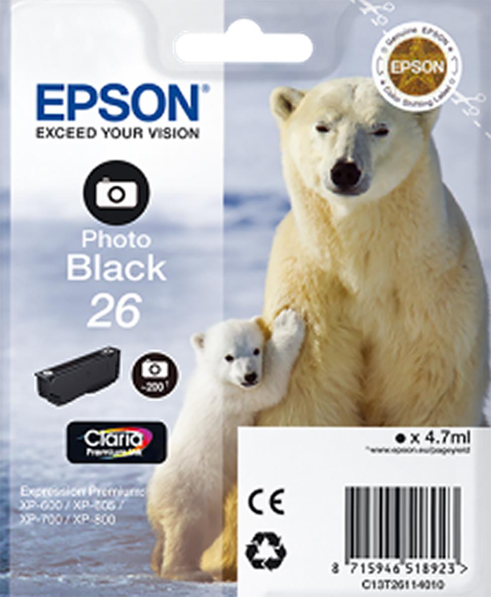 Epson 26 Druckerpatrone für Epson Patrone Foto, Schwarz 1 Stk./Pack