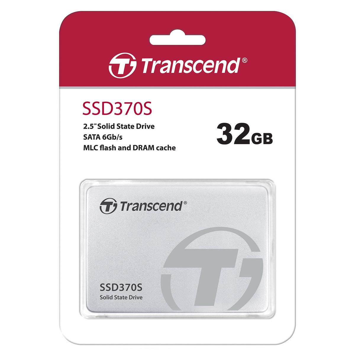 Produktfoto 1 von Transcend SSD370, 63,5 mm HDD-Festplatte SATA III, MLC, 32 GB, SSD