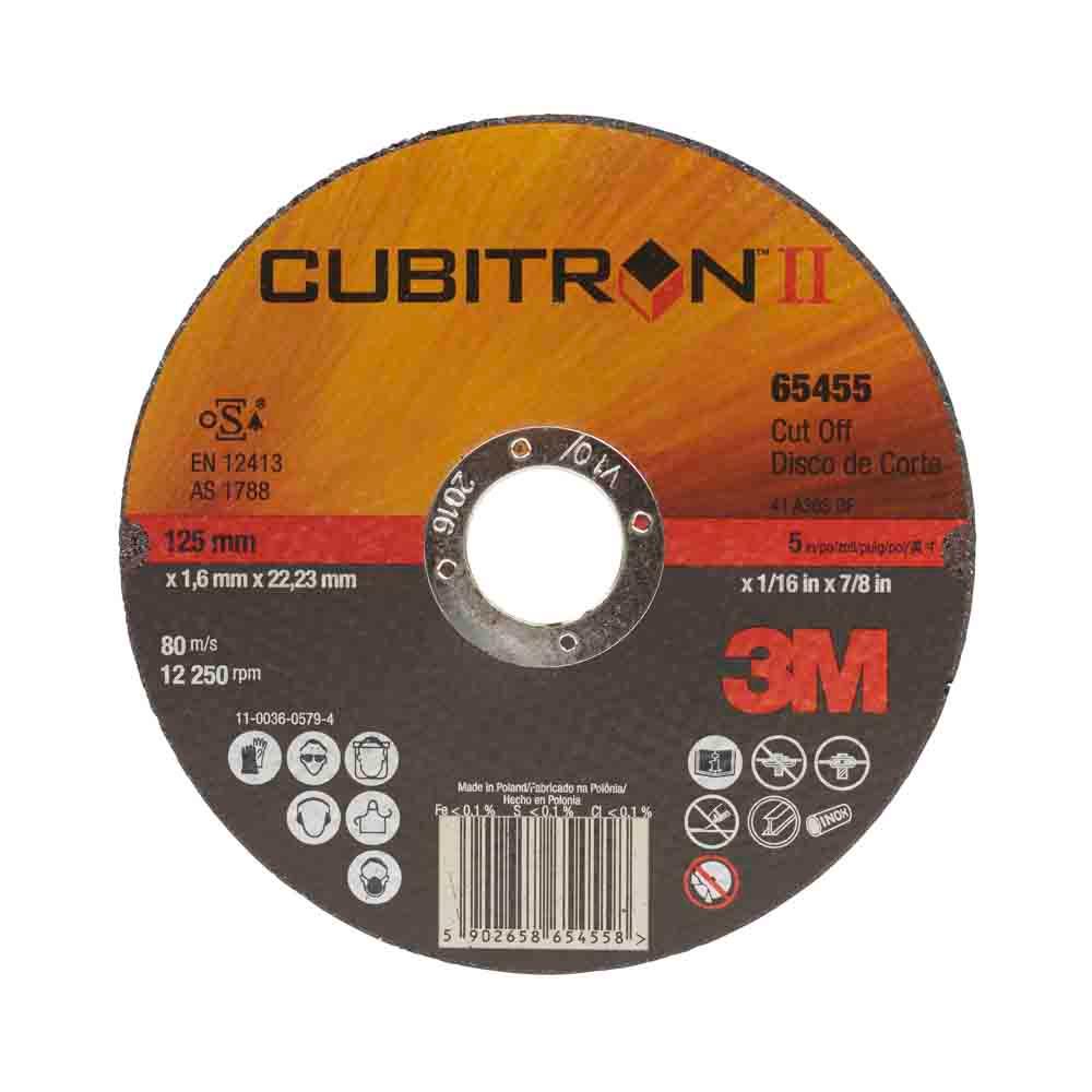 3M Cubitron™ II Schleifbockscheibe, Korngröße 36+ Aluminiumoxid Mittel, 125mm x 1.6mm x 22mm, 20000U/min Trennscheibe