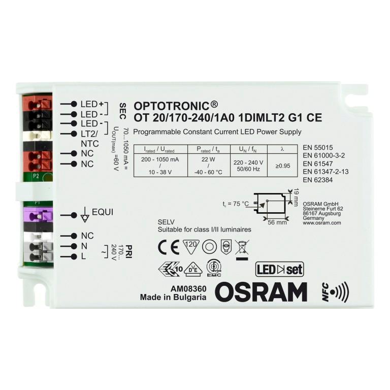 Produktfoto 1 von Osram LED-Treiber 170 → 264 V ac LED-Treiber, Ausgang 10 → 38V / 70 → 1050mA, Dimmbar Konstantstrom