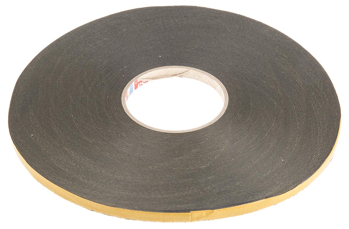 Tesa 62934 Schaumstoff-Klebeband doppelseitig, Schwarz, Stärke 0.8mm, 9mm x 50m, 17 N/cm