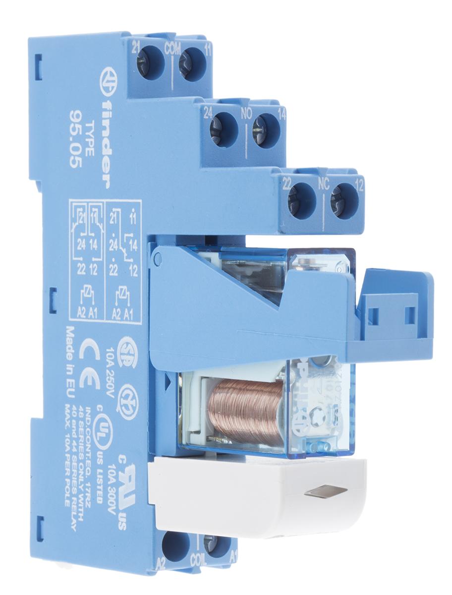 Produktfoto 1 von Finder 48 Series Interface Relais, 8.8V / 18V 12V dc, 1-poliger Wechsler DIN-Schienen 250 → 400V