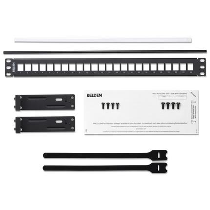 Produktfoto 1 von Belden KeyConnect Serie Keystone-Patchfeld Cat.5e, Cat.6 24 Anschl., 1U, Schwarz