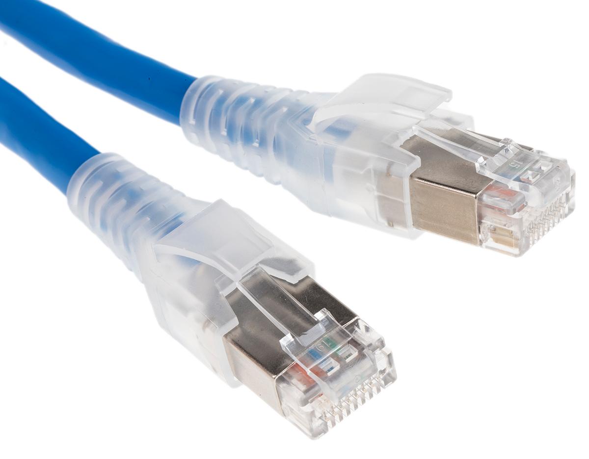 Produktfoto 1 von Belden 10GX Ethernetkabel Cat.6a, 2m, Blau Patchkabel, A RJ45 S/FTP Stecker, B RJ45, Aussen ø 6.1mm, LSZH