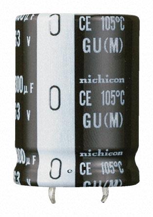 Produktfoto 1 von Nichicon GU Snap-In Aluminium-Elektrolyt Kondensator 330μF ±20% / 400V dc, Ø 25mm x 50mm, bis 105°C