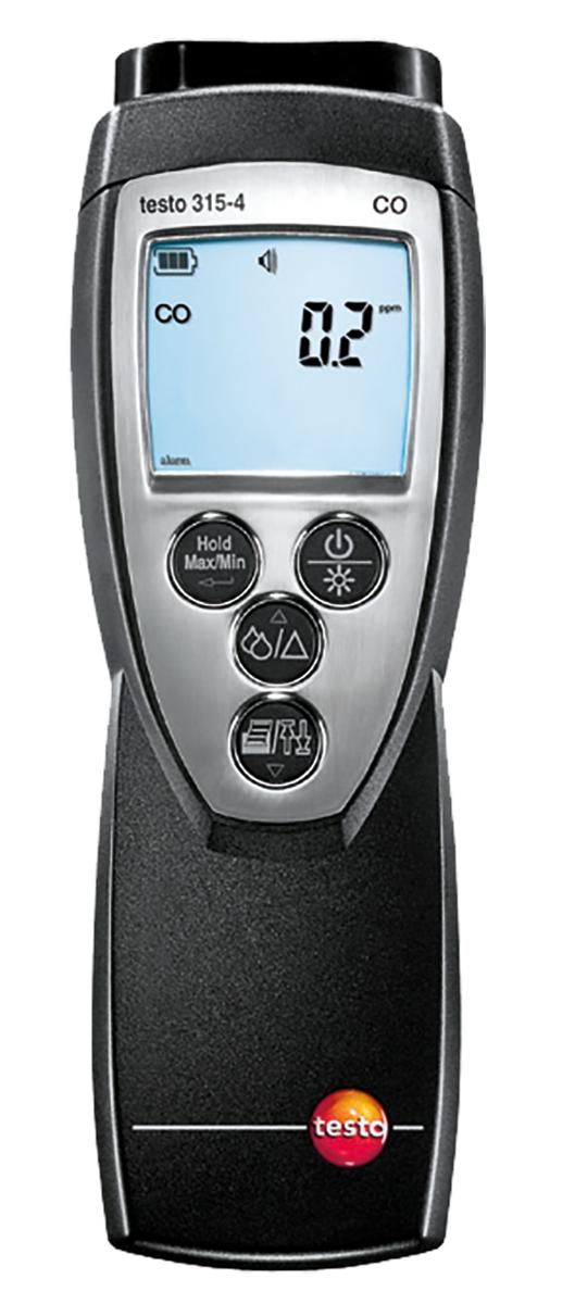 Testo Gasdetektor für Kohlenmonoxid <120 s (CO) LCD ±0,5 °C (Temperatur), ±2,5 % RL (Feuchtigkeit), ±5 S/min (CO),