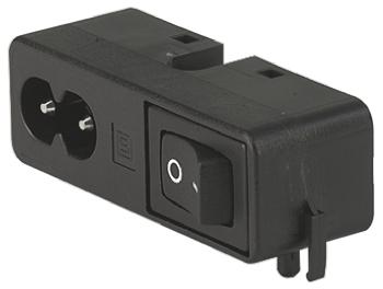 Produktfoto 1 von Schurter IEC-Steckverbinder C8 250 V,  gewinkelt, Tafelmontage, Stecker, 2.5A, Löten, 1-polig