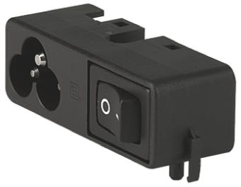 Produktfoto 1 von Schurter IEC-Steckverbinder C6 250 V,  gewinkelt, Tafelmontage, Stecker, 2.5A, Löten, 1-polig