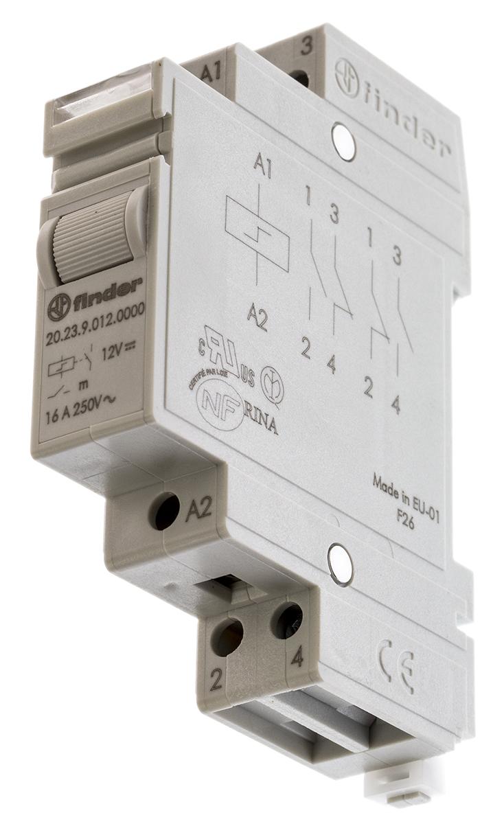 Produktfoto 1 von Finder  Bistabiles Relais, für DIN-Schienen 1-poliger Öffner, 1-poliger Schließer 16A 12V dc Spule / 5W