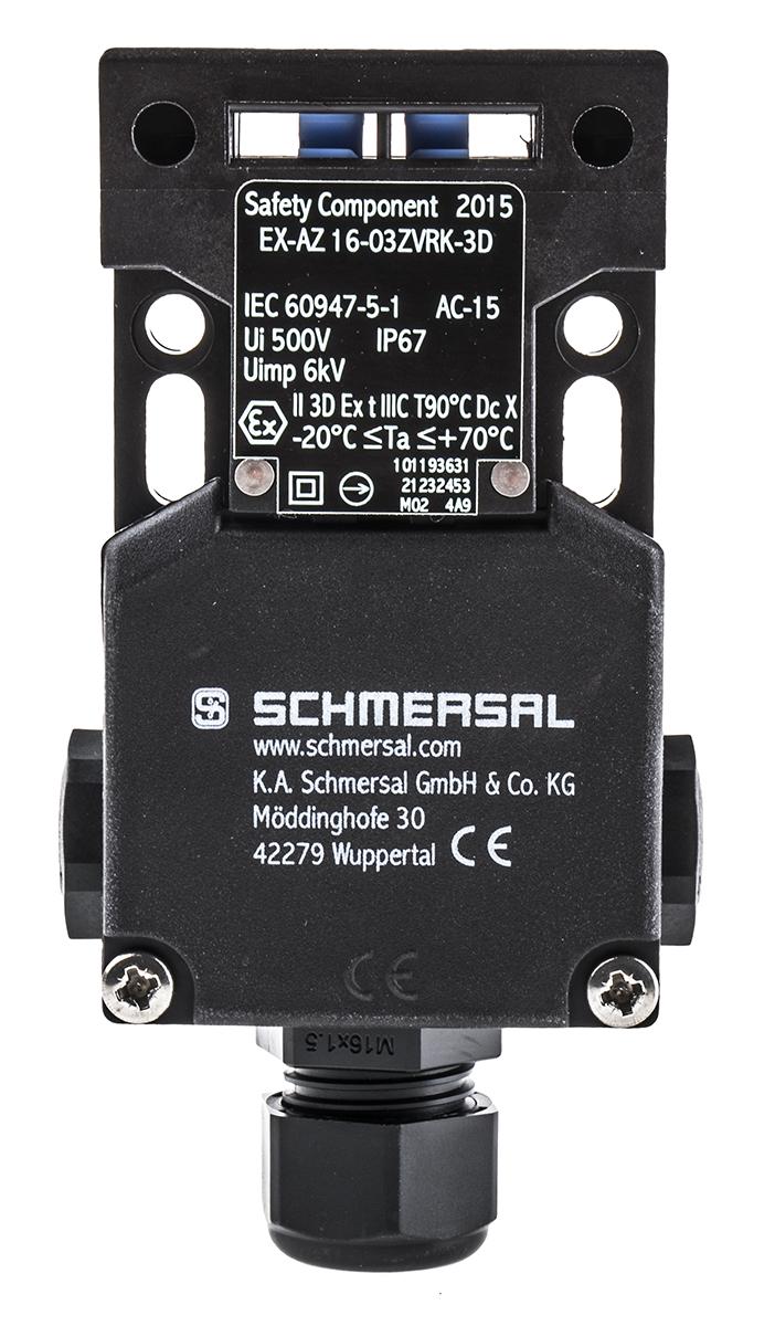 Produktfoto 1 von Schmersal EX-AZ16 Sicherheits-Verriegelungsschalter Codiert 3 Öffner/1Schließer 3NC 230V Glasfaserverstärkter