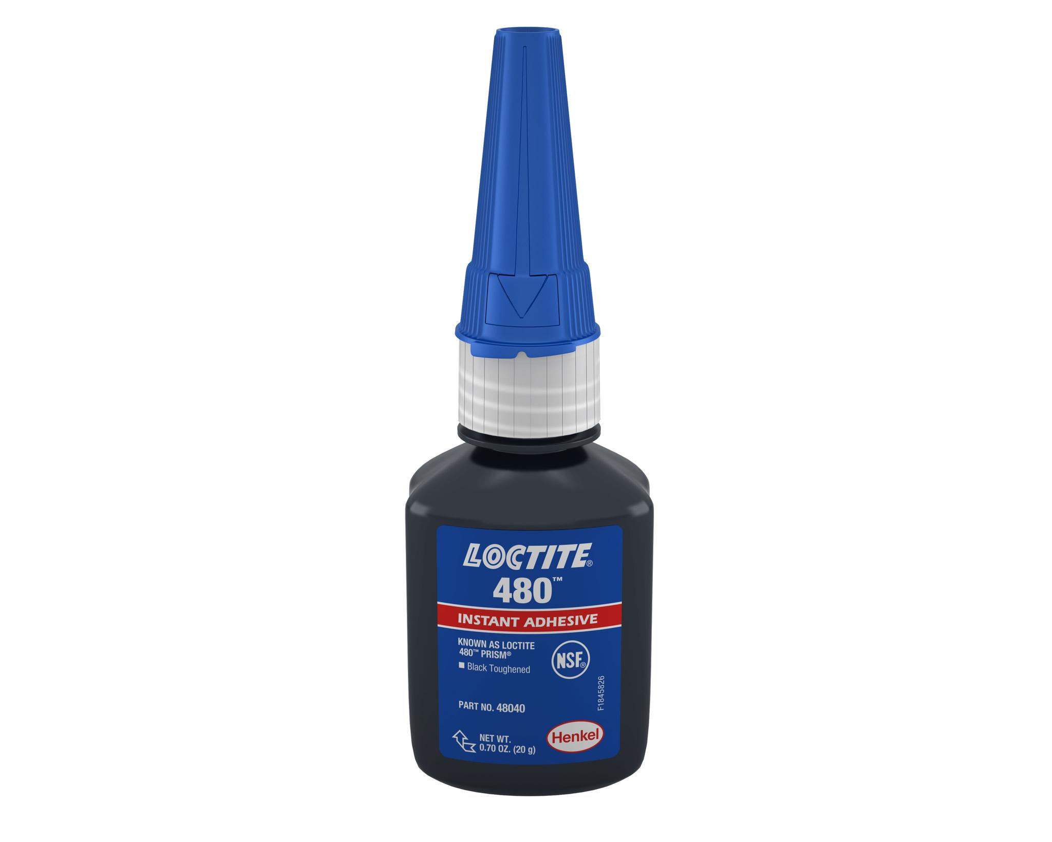 Produktfoto 1 von Loctite 480 Sekundenkleber Cyanacrylat Flüssig Schwarz, Flasche 20 g