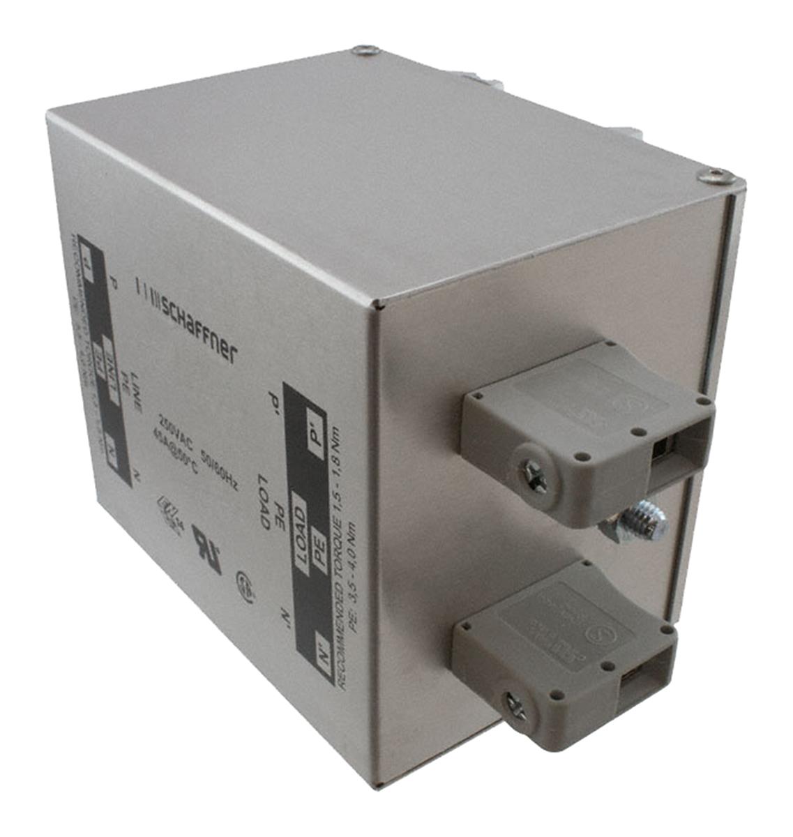 Schaffner FN2412H Entstörfilter, 520 V ac, 8A, DIN-Schiene 2.6W, Schraub, 2-phasig 3,4 mA / 400Hz Single Stage Zustände