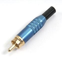 Deltron Stecker Blau Cinchstecker, Kontakt vergoldet, 50 V ac / 5A, Kabelmontage