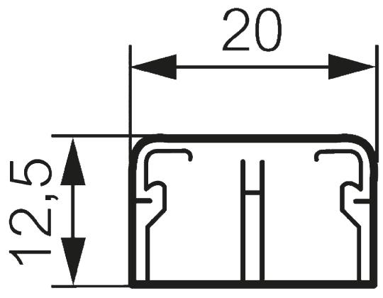 Legrand DL Plus Installationskanal nach VDE Weiß, 12,5 mm x 20mm, Länge 2.1m Kunststoff, Seitenwand Geschlossen