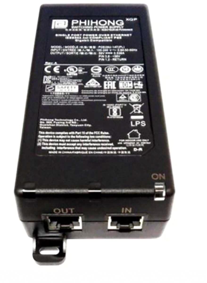 Phihong PoE Injektor 240V ac Input / 56V dc Output, 1.07A 1 Port 60W