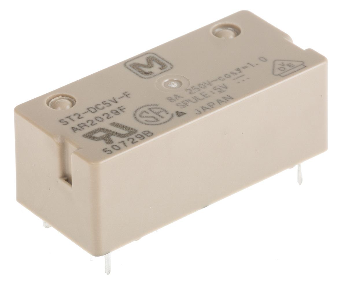 Panasonic  Monostabiles Relais, Printrelais DPST 8A 5V dc Spule / 240mW