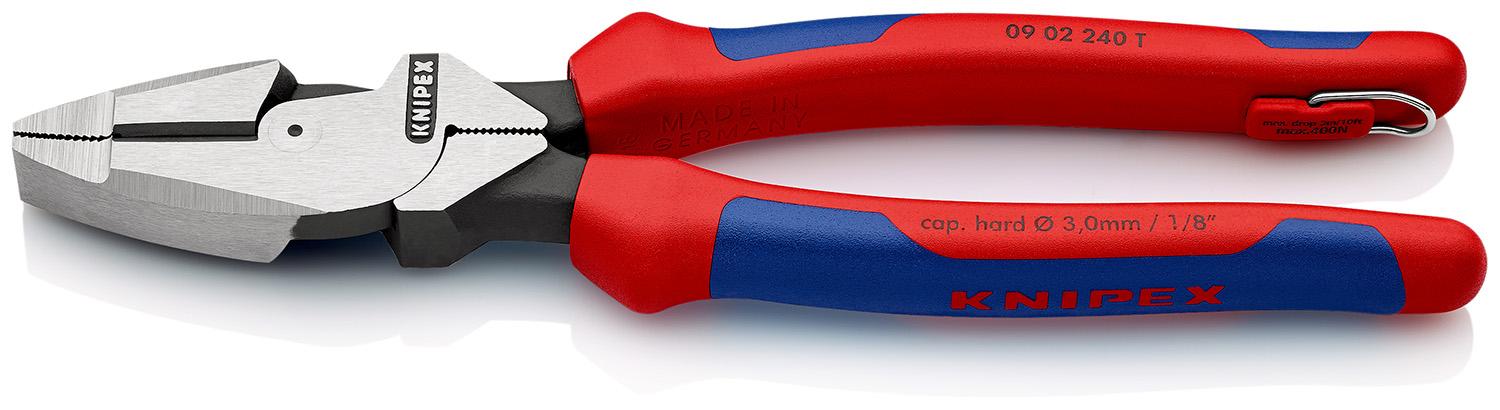 Knipex Kombizange, gebogen Schneidkraft → Mittelharter Draht: 4,6 mm Hartdraht: 3 mm 240 mm, höhensicher