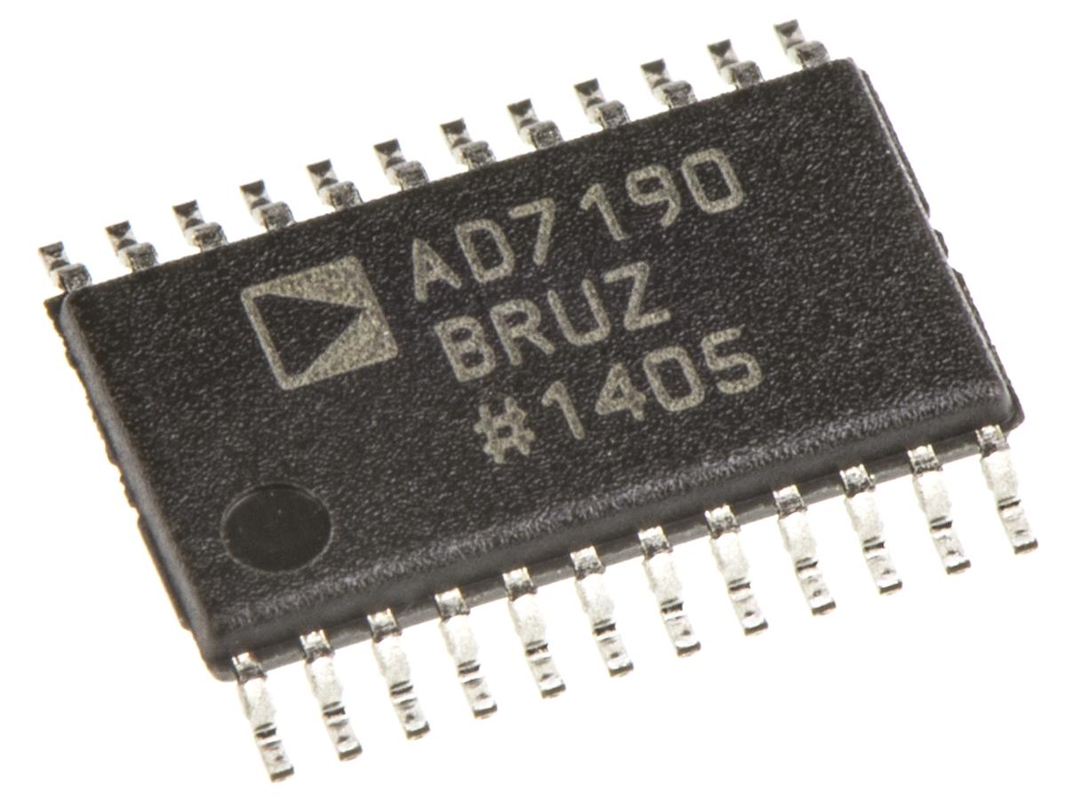 Produktfoto 1 von Analog Devices 24-Bit ADC AD7190BRUZ 5, 4.8ksps TSSOP, 24-Pin