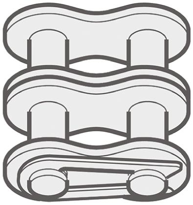 Renold Kröpfglied, Rollenketten-Verbindungsglied, Stahl, duplex, Typ 06B-2