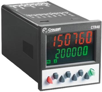 Produktfoto 1 von Crouzet CTR48 Zählrichtung, Phase, Aufwärts Zähler LCD 6-stellig, Stunden, max. 40kHz, 24 Vac, -999999 → 999999