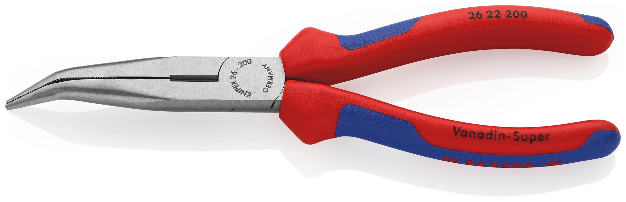 Produktfoto 1 von Knipex Spitzzange / Backen 73mm, gebogen Schneidkraft → Harter Draht: 2,2 mm, mittelharter Draht: 3,2 mm 200 mm