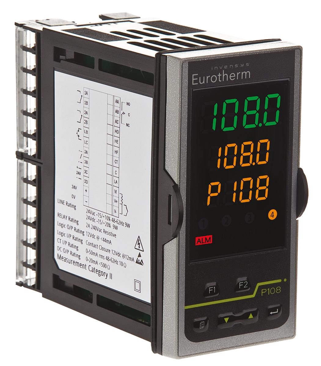 Produktfoto 1 von Eurotherm Piccolo P108 PID Temperaturregler, 2 x Logik, Relais Ausgang, 85 → 264 V ac, 48 x 96mm