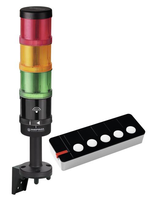 Werma KombiSIGN 72 LED Signalturm 3-stufig Linse Grün, Rot, Gelb LED Rot/Gelb/Grün Blinkend