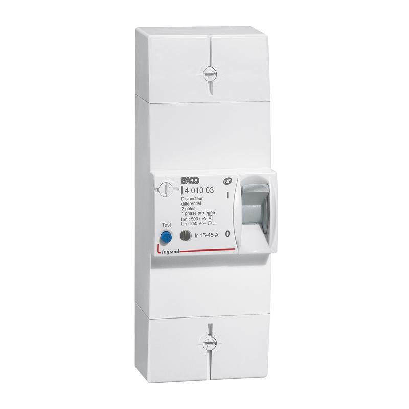 Produktfoto 1 von Legrand FI/LS-Schalter, 2-polig 45A 250V Einbaumontage