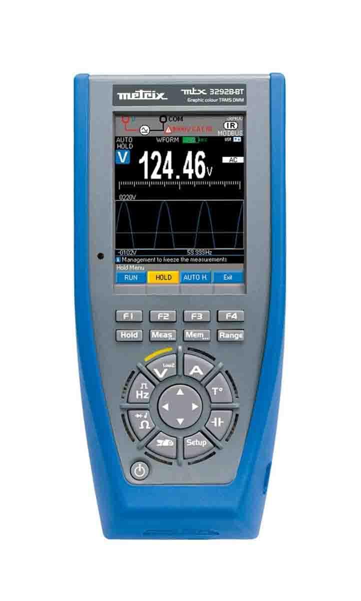 Produktfoto 1 von Metrix 3292 HandGrafikfarbe Digital-Multimeter, CAT III, CAT IV 1000V ac / 10A ac, 100MΩ, DKD/DAkkS-kalibriert