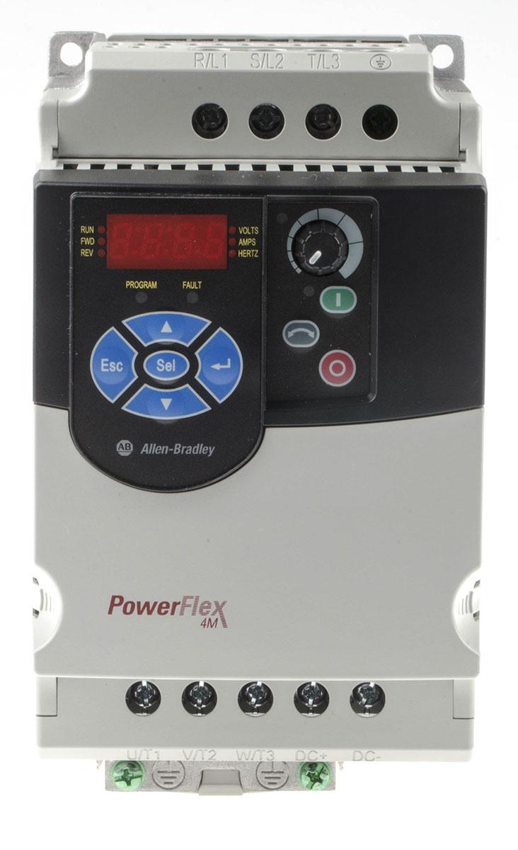 Allen Bradley PowerFlex 4M, 3-Phasen Frequenzumrichter 3,7 kW, 400 V ac / 8,7 A 400Hz für Wechselstrommotoren