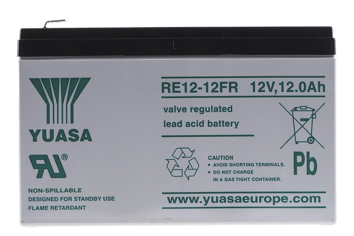 Produktfoto 1 von Yuasa Abgedichteter Bleiakku, 12V / 12Ah, Faston F2-Anschluss, 98 x 151 x 98mm